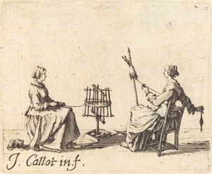 The Winder and the Spinner, ca. 1623. af Jacques Callot