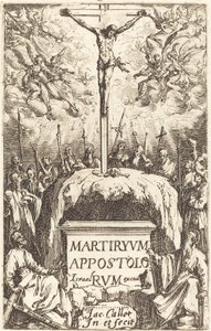 Titelside til "Apostlenes martyrdomme" af Jacques Callot