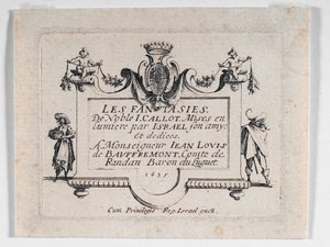 Titelblad af Les Fantaisies ... (radering) af Jacques Callot