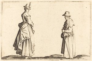 To kvinder i profil af Jacques Callot