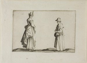 To kvinder i profil, fra The Caprices af Jacques Callot