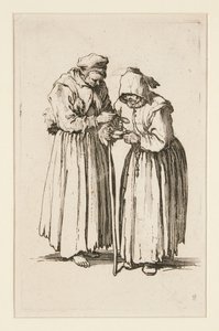 To tiggerkvinder fra The Beggars (Les deux mendiantes) af Jacques Callot