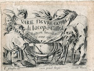 Varie Figure Gobbi, titelblad med 21 kobberstik ... (kobberstik) af Jacques Callot