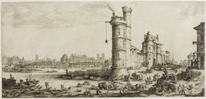 Udsigt over Pont Neuf af Jacques Callot