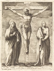 Jomfru og Sankt Johannes ved korsets fod af Jacques Callot