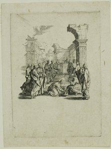At vaske fødderne, fra Den lille passion af Jacques Callot