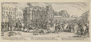 Ødelæggelsen af et kloster, blad 6 fra serien »Krigens rædsler« af Jacques Callot