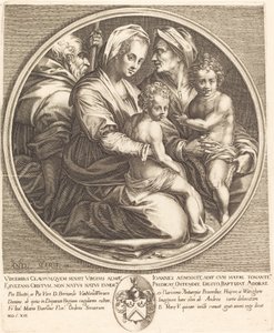 Den hellige familie af Jacques Callot after Andrea del Sarto