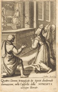 Fire kvinder af Jacques Callot after Matteo Rosselli