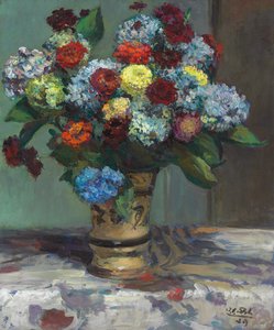 Buket hortensiaer, 1929 af Jacques-Emile Blanche