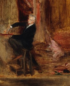 Portræt af Jules Chéret 1836-1933 i hans atelier, 1892. af Jacques-Emile Blanche