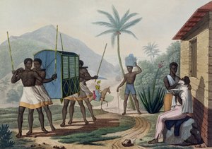En Palanquin bliver båret i Ile de France, fra 