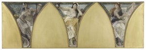 Skitse til rådhuset i Paris: Languedoc. Gascogne. Lyonnais, ca. 1888 (olie på lærred) af Jacques Fernand Humbert
