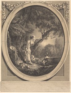 Kurerens Ankomst af Jacques Firmin Beauvarlet after François Boucher
