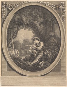 Kurerens Afgang af Jacques Firmin Beauvarlet after François Boucher