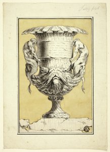 Monumental vase med antropomorfe figurer af Jacques Francois Joseph Saly