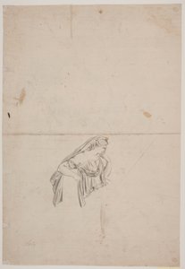Studie til sørgende kvindefigur af Jacques Francois Joseph Saly