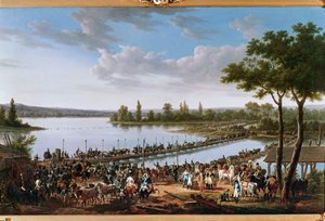 Napoleons passage af Donau før slaget ved Wagram ... (maleri på lærred) af Jacques Francois Joseph Swebach