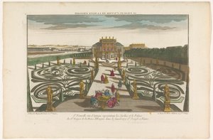 Udsigt over haven og paladset af en officer fra dronningen af ​​Ungarn i en forstad til Wien Le palais du gd ecuyer de la reine d