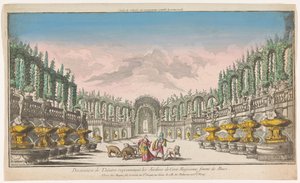 Udsigt over Circe .s have Decoration de théatre, repræsentativ les jardins de Circe (titel på objekt)