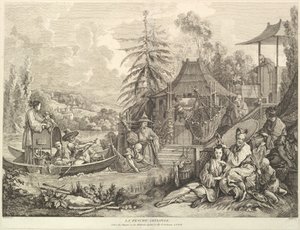 La pesche chinoise Chinese Fishing, fra Chinoiseries, efter 1743. af Jacques Gabriel Huquier