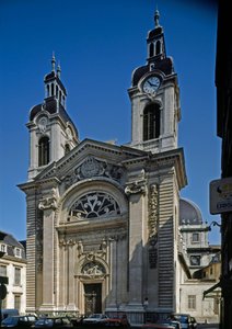 Udsigt over kapellet på Hotel Dieu (Hotel-Dieu) (12.-13. århundrede) redesignet af arkitekten Jacques Germain Soufflot (1713-1780). Lyon, Rhone