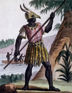 Stang, der bruges til omskæringer af negre på Goree Island, Senegal, farvegravering fra tegning af Labrousse (aktiv 1796), fra Encyclopedia of voyages, af Jacques Grasset de Saint-Sauveur (1757-1810) af Jacques Grasset de Saint Sauveur