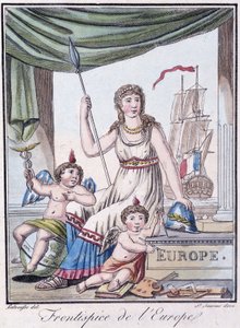 Frontispice of Europe - i "" Encyclopedia of Travels"" af Grasset St Sauveur, red. 1796 af Jacques Grasset de Saint-Sauveur