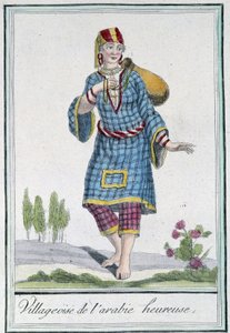 Happy Arabian Village - i "" Encyclopedia of Travels"" af Grasset St Sauveur, red. 1796 af Jacques Grasset de Saint Sauveur