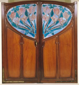 Dobbeltdør, designet af Jacques Gruber (1870-1936), Emile Andre (1880-1941) og Eugene Vallin (1856-1922) for Vaxelaire et Cie. af Jacques Gruber