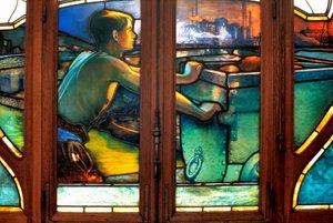 Nancy (afdeling 54), Art Nouveau, Handels- og Industrikammer, Glasmosaik af Jacques Gruber (1870-1936)