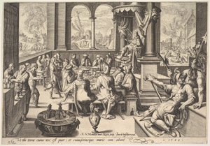 Allegori om en barnlig konges regering, 1588. af Jacques II de Gheyn