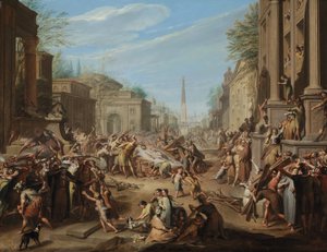 Urolighederne i Rom efter Cæsars død af Jacques Ignatius de Roore
