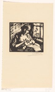 Kvinde, der ammer et barn af Jacques Jeichienus Ottens (signed by artist)