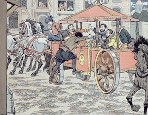 Mordet på Henri IV af Francois Ravaillac i rue de la Ferronerie den 14. maj 1610, ca. 1900 af Jacques Marie Gaston Onfray de Breville (Job)