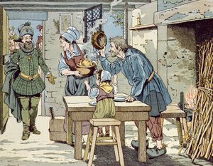 Henri IV, de fattiges konge, der ønsker, at alle hans undersåtter skal have en kylling til søndagsmiddag, ca. 1900 af Jacques Marie Gaston Onfray de Breville (Job)