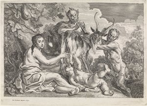 Barnet Jupiter bliver fodret af geden Amalthea