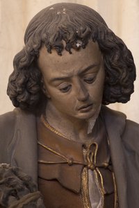 Sankt Johannes evangelisten (malet gips) af Jacques Jubert