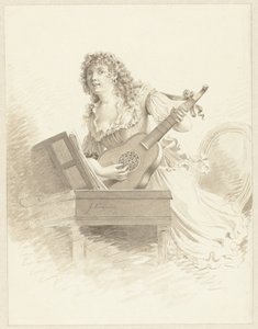 Dame, der spiller guitar Dame med en guitar