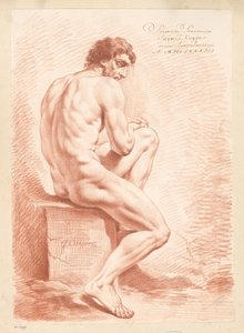 Siddende nøgen mand, set bagfra (1. præmie 1783)