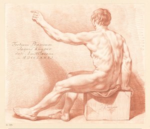 Siddende nøgen mand, set bagfra (3. præmie 1781)