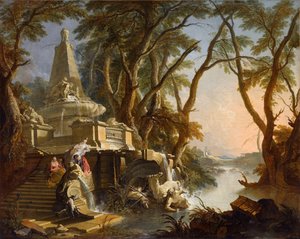 Imaginært landskab: Floden af Jacques Lajoue de