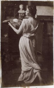 Studie af en kvindelig model i draperi, set bagfra, i Jacques de Lalaings studie af Jacques Lalaing (attributed to)