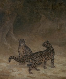 Skyede leoparder, ca. 1825 af Jacques Laurent Agasse