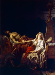 Andromache sørger over liget af Hector, af Jacques-Louis David (1748-1825) af Jacques Louis (studio of) David