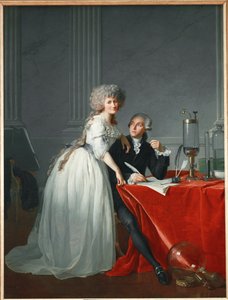 Antoine Laurent Lavoisier og hustru, fransk kemiker henrettet under den franske revolution (olie på lærred) af Jacques Louis David