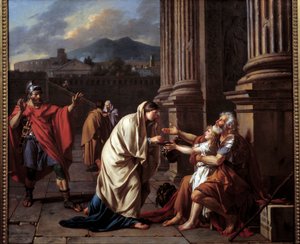 Belisaire (500-565) beder om alumon. (Belisarios - Flavius Belisarius) Maleri af Jacques Louis David (1748-1825) af Jacques Louis David