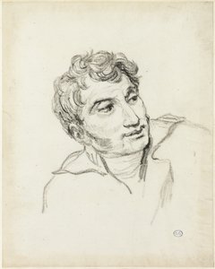 Buste af en mand med hovedet drejet til højre af Jacques Louis David