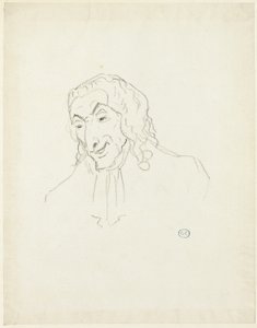 Buste af en mand med en jabot af Jacques Louis David