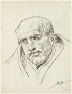 Buste af en ældre mand af Jacques Louis David